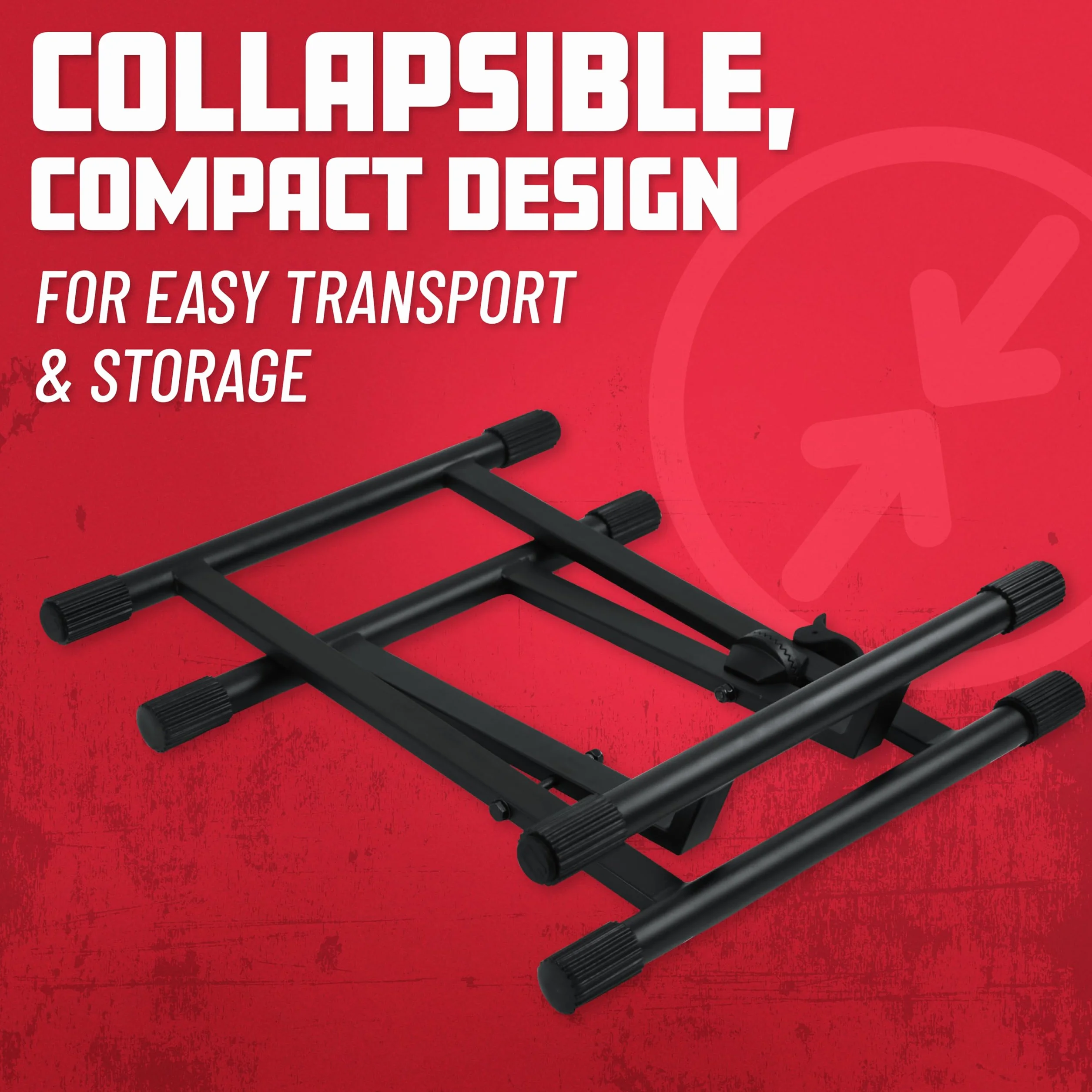GATOR FRAMEWORKS – Supporto per Amplificatore Combo | Design Pieghevole, Struttura in Acciaio, Piedini Livellatori in Gomma, Capacità Fino a 80 kg (GFW-GTR-AMP)