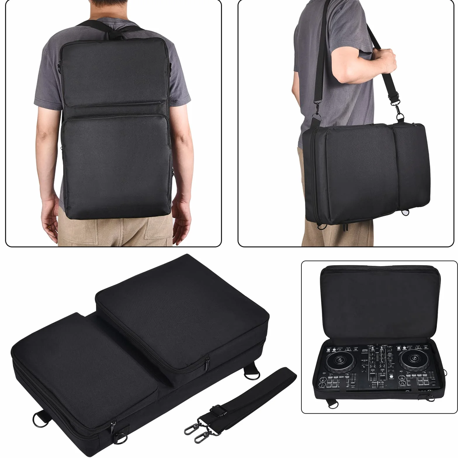 Custodia Cassa Borsa portatile Tracolla Zaino per Pioneer DJ DDJ-FLX4/DDJ-400 DJ/DDJSB3,per Roland DJ-202,per Hercules Inpulse 300,per Native Instruments TRAKTOR Kontrol S2 DJ Controller