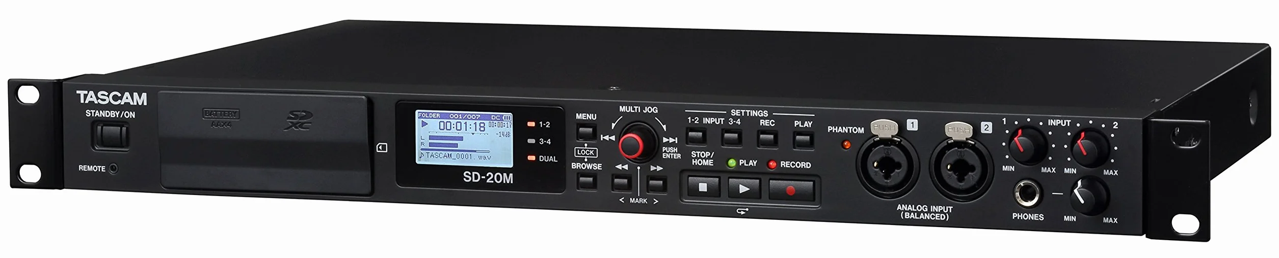 Tascam Registratore a stato solido SD-20M con ingressi microfono XLR