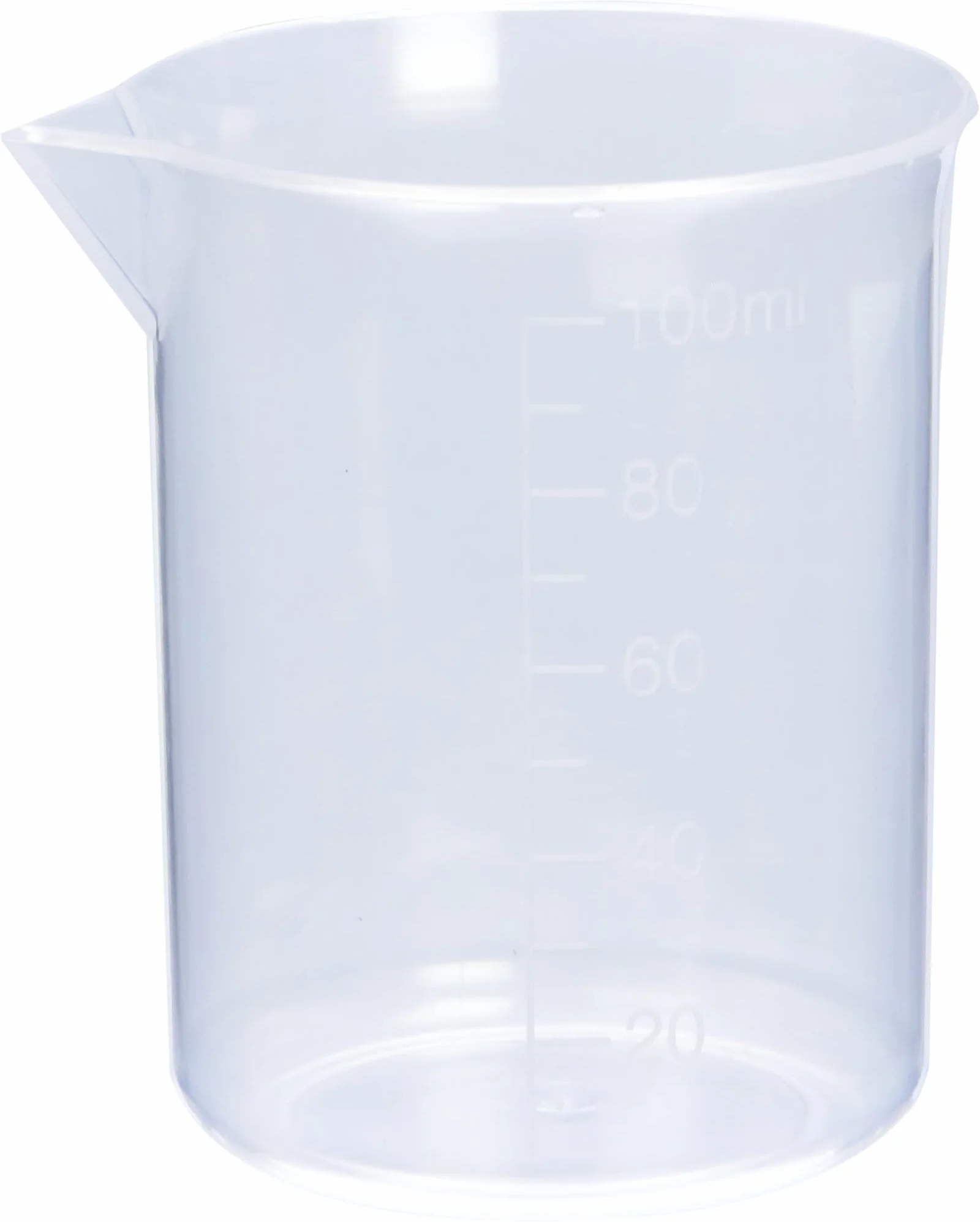 Rayher 34457000 Misurino Piccolo Volume 100 Ml, Diametro 5,2Cm, Altezza 72 Mm, Con Beccuccio, Senza Manico, in Plastica Trasparente, per Misurare, Miscelare Materiali per Lavori Creativi Come Vernici