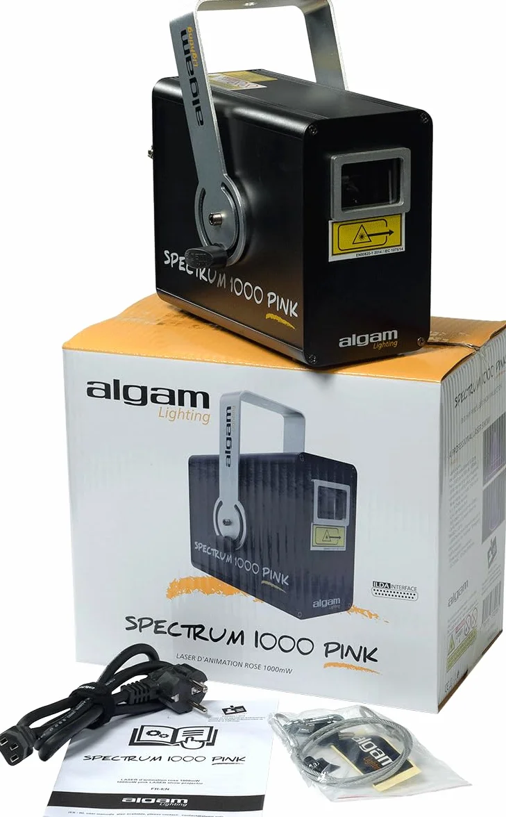 ALGAM LIGHTING - SPECTRUM 1000 PINK - Laser d'animazione rosa 1000 mW - Classe laser 4 - IP20-260 x 260 x 150 mm