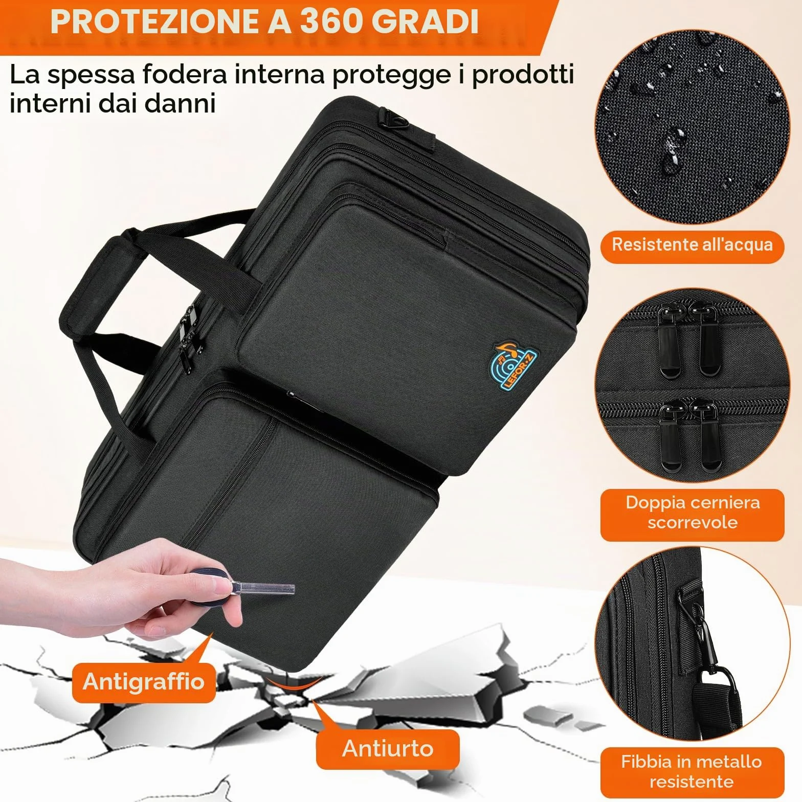 Custodia Protettiva da Viaggio per Pioneer DJ DDJ-FLX4/DDJ-REV1/DDJ-400/DDJ-SB3/DDJ-RB,Borsa Imbottita con Tracolla Regolabile per DJ Controller Adatta Numark Mixtrack Pro FX/Platinum FX/Roland DJ-202