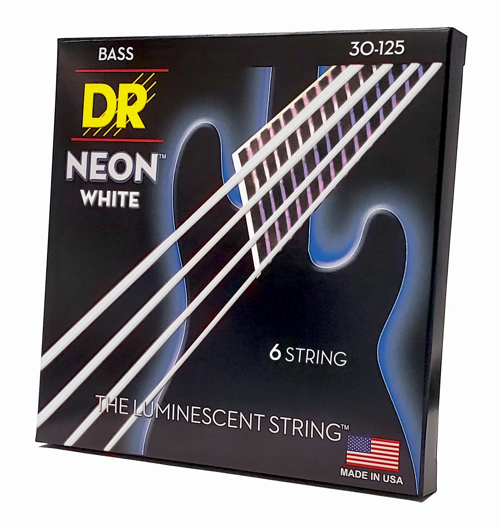 Dr Strings NWB630 30 – 125 Medium set Handmade neon hi-def bianco rivestito corde per basso a corde