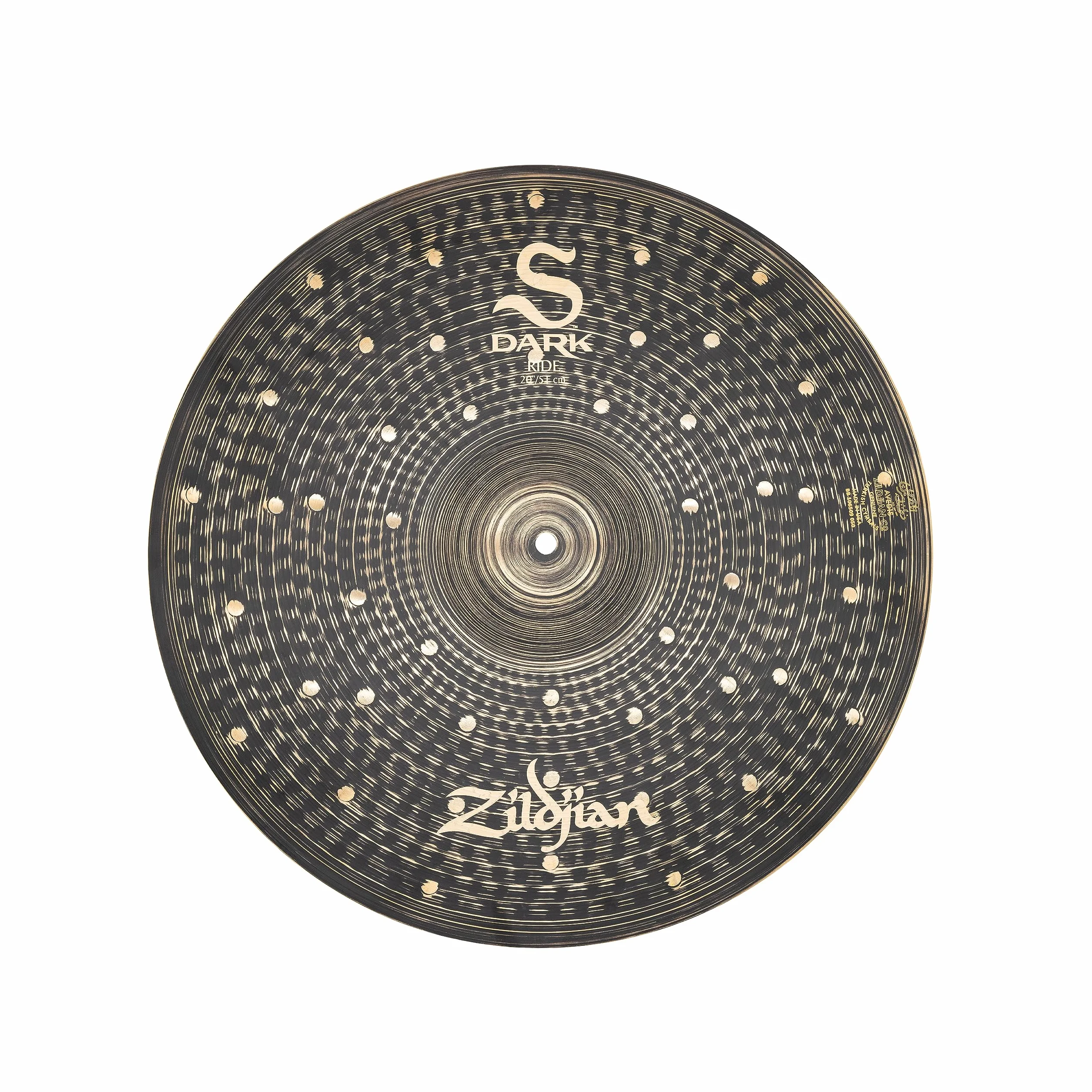 ZILDJIAN - SD20R 20" S Dark Ride - Piatto per Batteria, Bronzo B12, Finitura Opaca e Timbro Caldo, Ideale per Rock e Metal