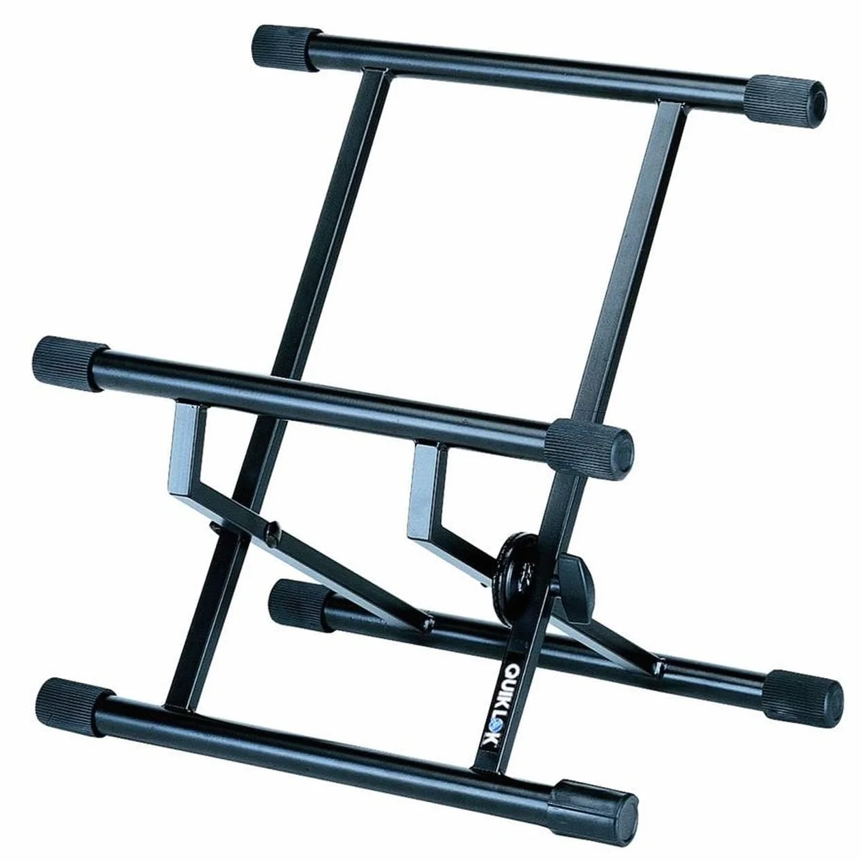 QUIK LOK - BS/317 SUPPORTO PER AMPLIFICATORE Supporto Basso ad Inclinazione Regolabile, In Acciaio Saldato ad Arco, Dotato di Supporti in Gomma e Piedi Regolabili, Colore Nero