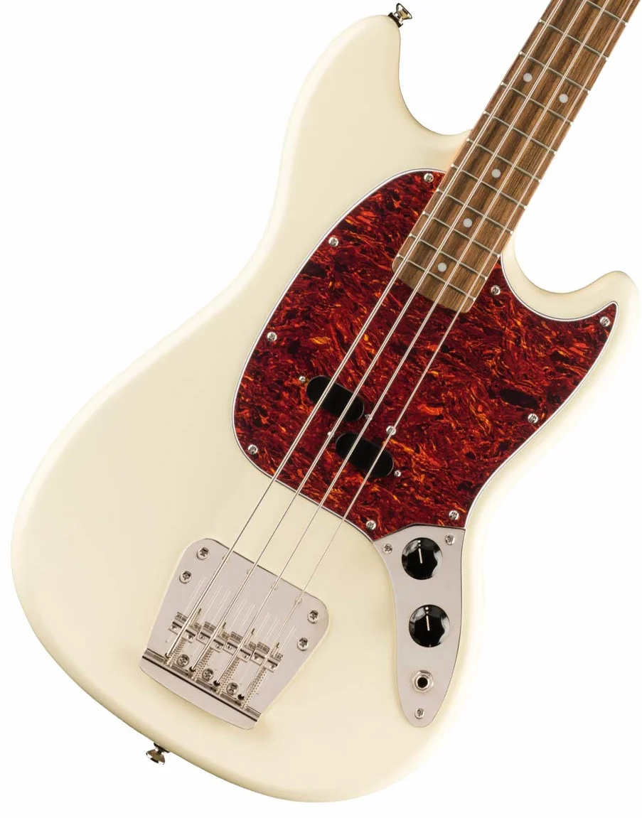 Squier by Fender Classic Vibe 60's Mustang Bass - Manico in Laurel - Finitura Bianco Olimpico