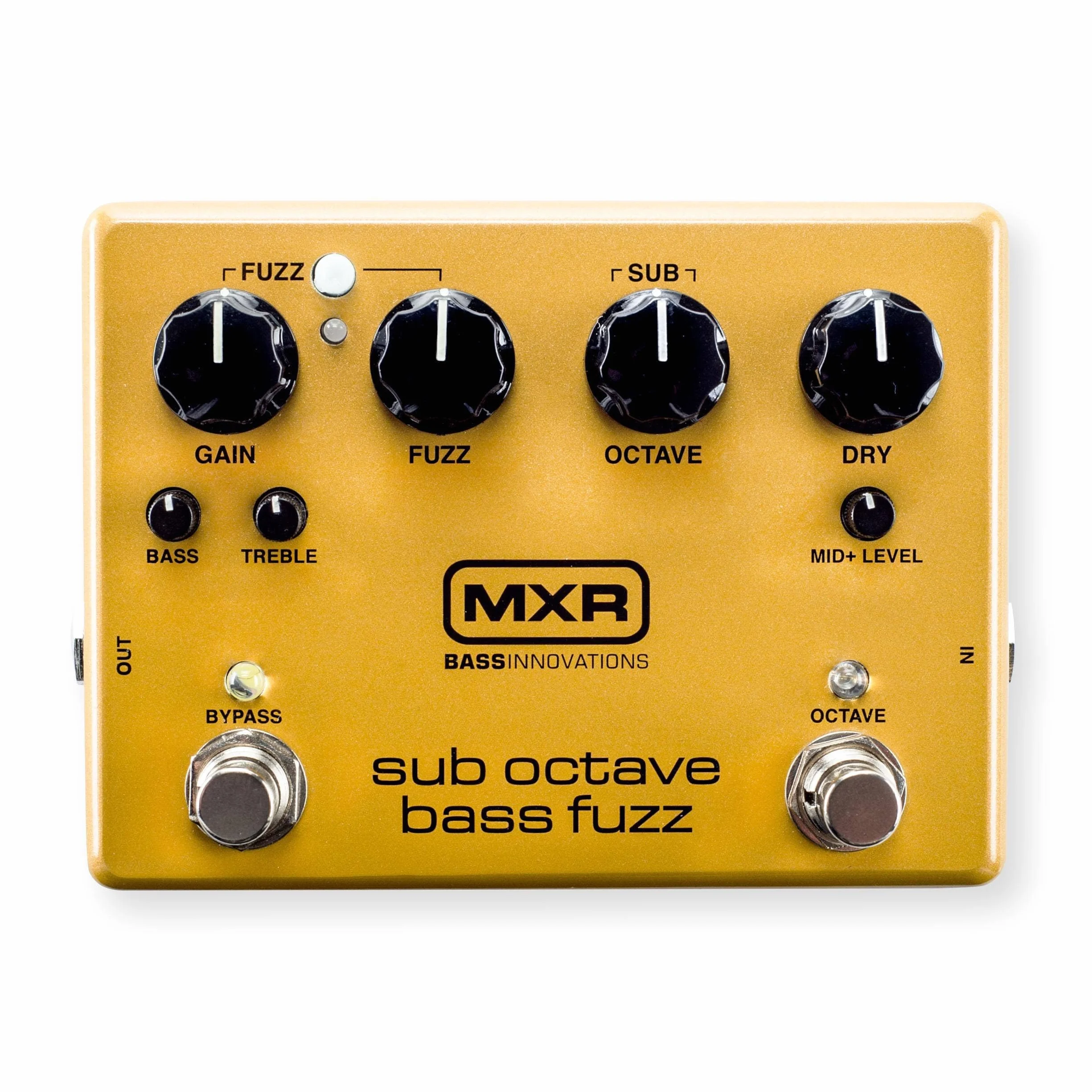 MXR - M287 SUB OCTAVE BASS FUZZ, Pedale Octave Fuzz per Basso,CONTROLLI:Bypass,Octave,Treble,Bass,Gain,Fuzz,Sub Octave,Mid+ Level,Dry