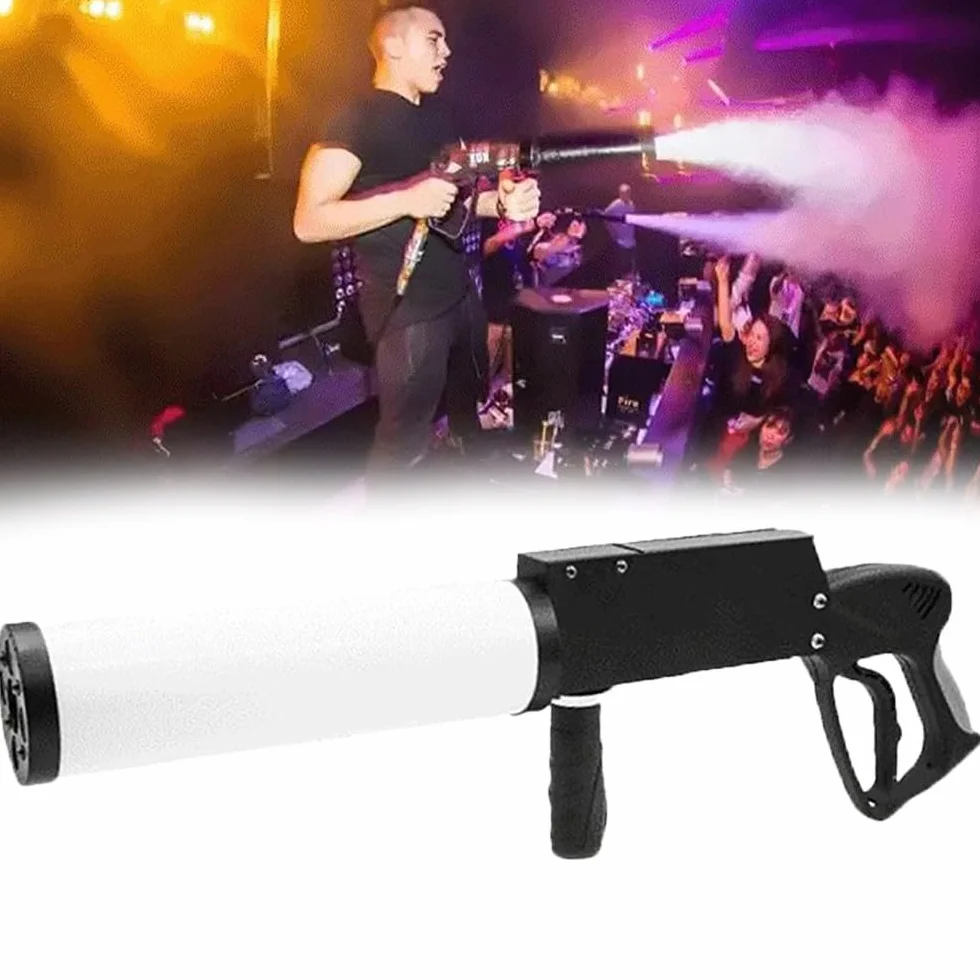 Pistola A Colonna D'aria A LED CO2, Pistola A Colonna D'aria A LED Portatile, Puntelli per Atmosfera Da Bar, Pistola per Ghiaccio Secco A CO2 Fumogena, Distanza Di Tiro 8-10M