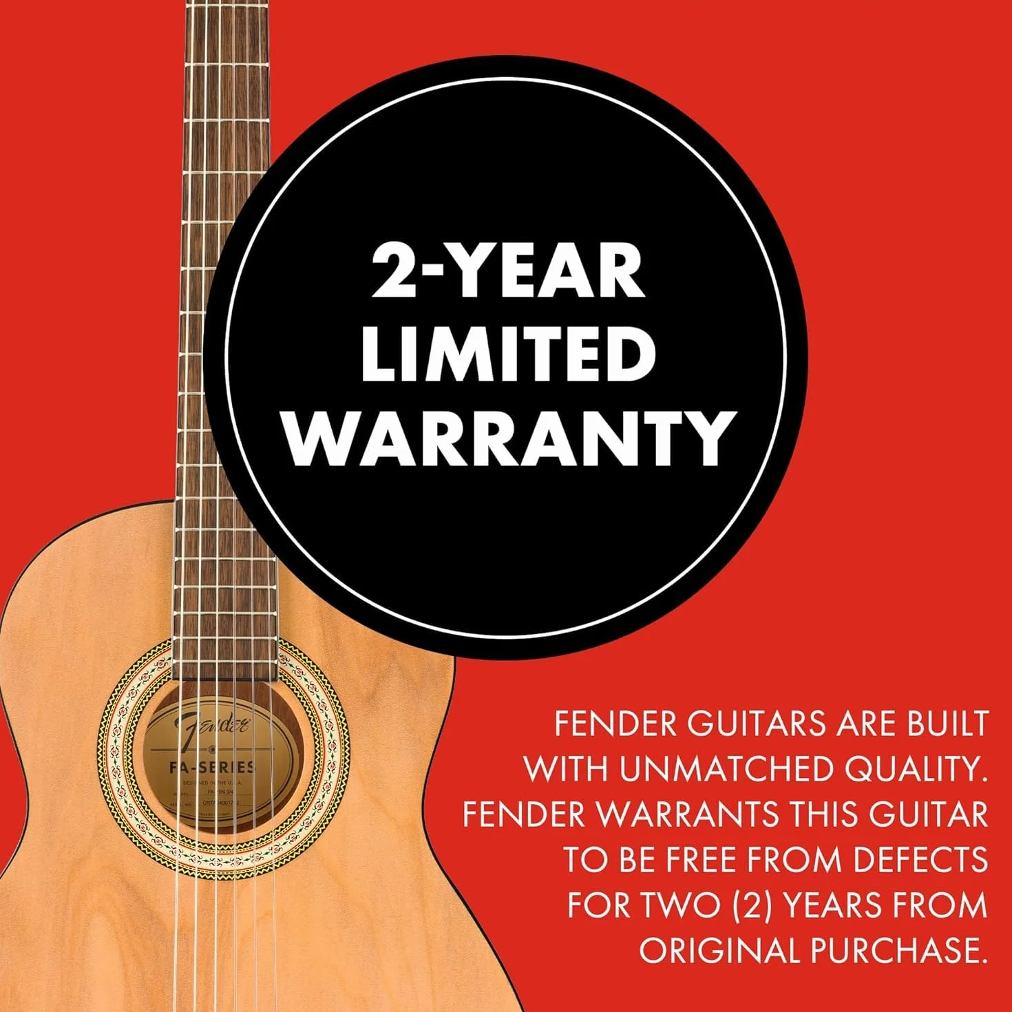Fender Classic Design CN-25 in nylon a corde, tastiera in noce a scala corta, chitarra acustica classica 3/4, naturale. Ideale per principianti
