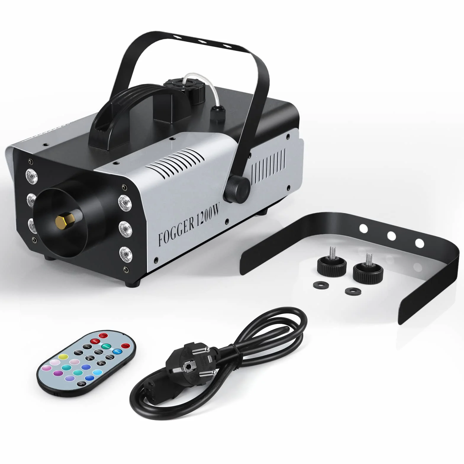 Macchina del Fumo, HOLDLAMP 1200W 6 RGB LEDs Macchina per Nebbia con Telecomando senza Fili Adatta per Feste, Halloween, Matrimoni, Palcoscenico, Natale