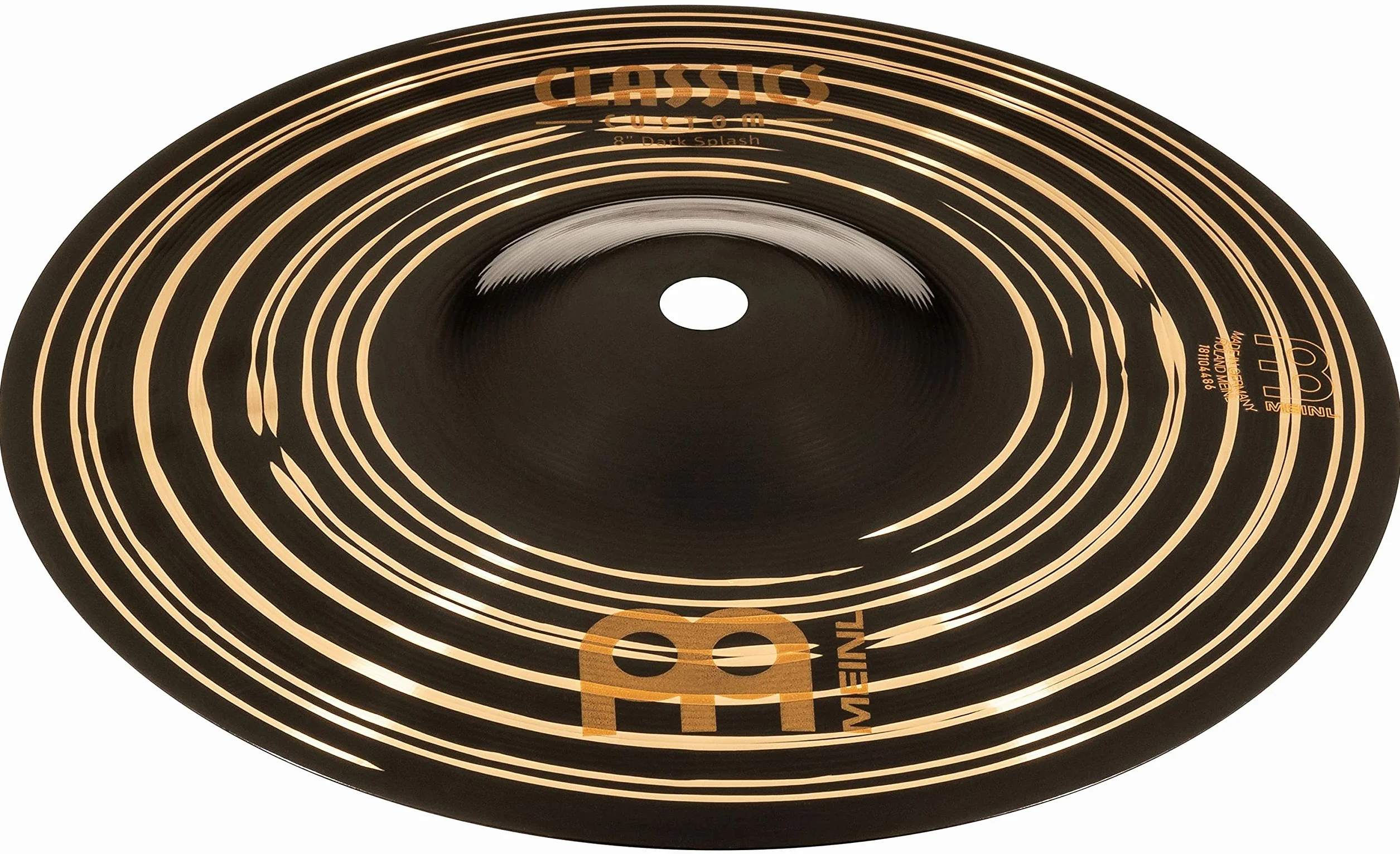 Meinl Cymbals Classics Custom Dark Piatto Splash 8 pollici (20,32cm) per Batteria - Bronzo B12, Finitura Scura, Prodotto in Germania (CC8DAS)