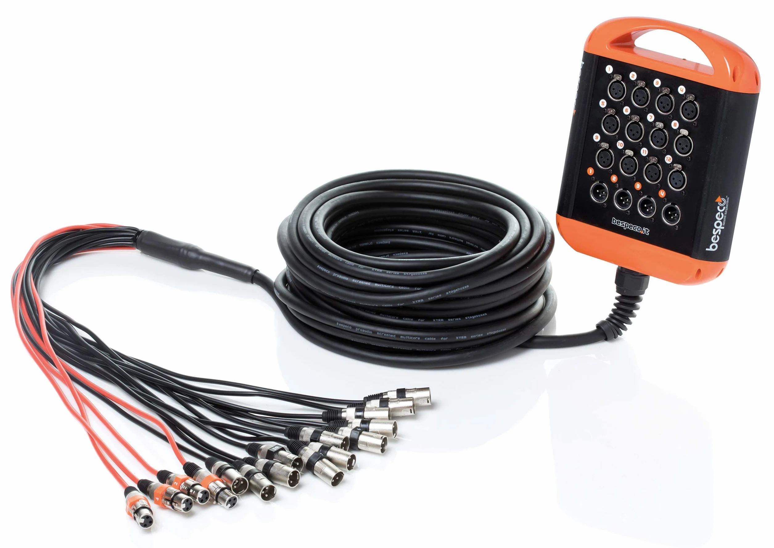 BESPECO XTRA1204L20 - Stage box 12 XLR F/4 XLR M - 20 mt - Schermi a contatto