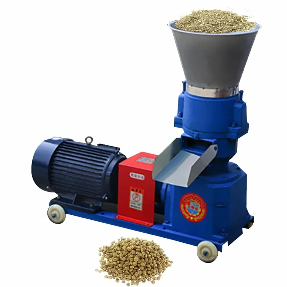 Macchina per pellet di legno, Motore di rame puro, Uscita 4.5kw, Processi 0,3 tonnellate all'ora, Efficiente produttore di pellet di cibo per cani