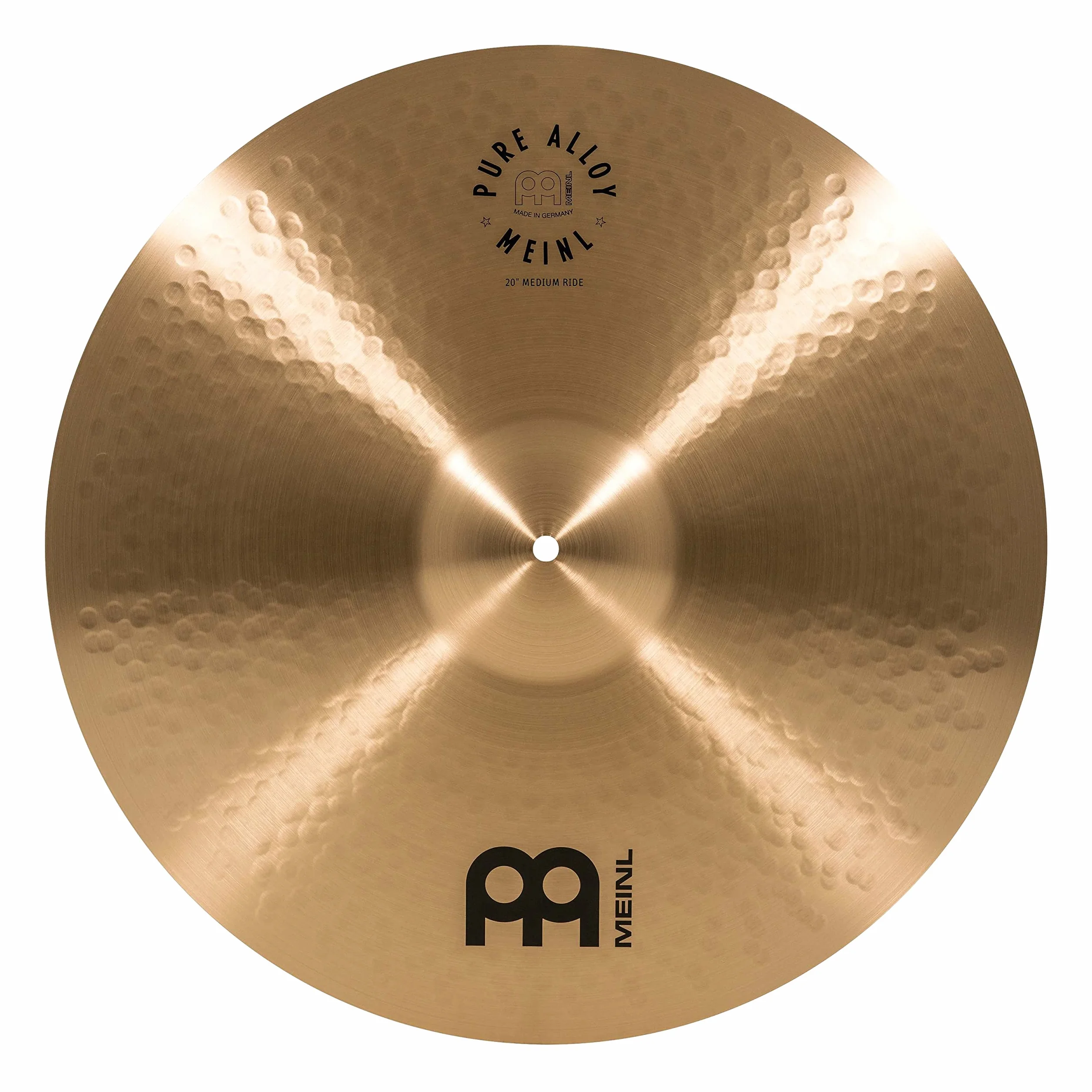 Meinl Cymbals Pure Alloy Piatto Ride Medium 20 pollici (50,80cm) per Batteria - Bronzo puro in Lega, Finitura Tradizionale (PA20MR)