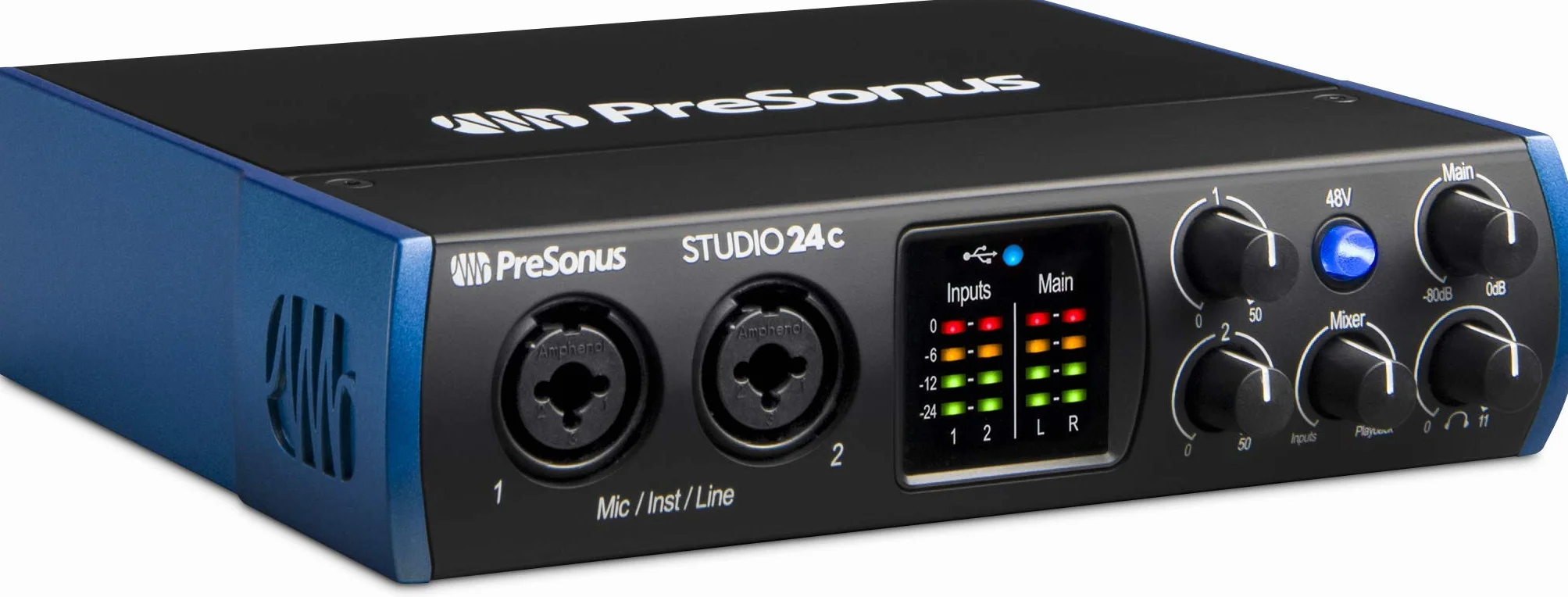 PreSonus Studio 24c, Interfaccia Audio USB-C, Per Registrazione, Diffusione, Podcasting con Bundle di Software incluse Studio One Artist, Ableton Live Lite DAW