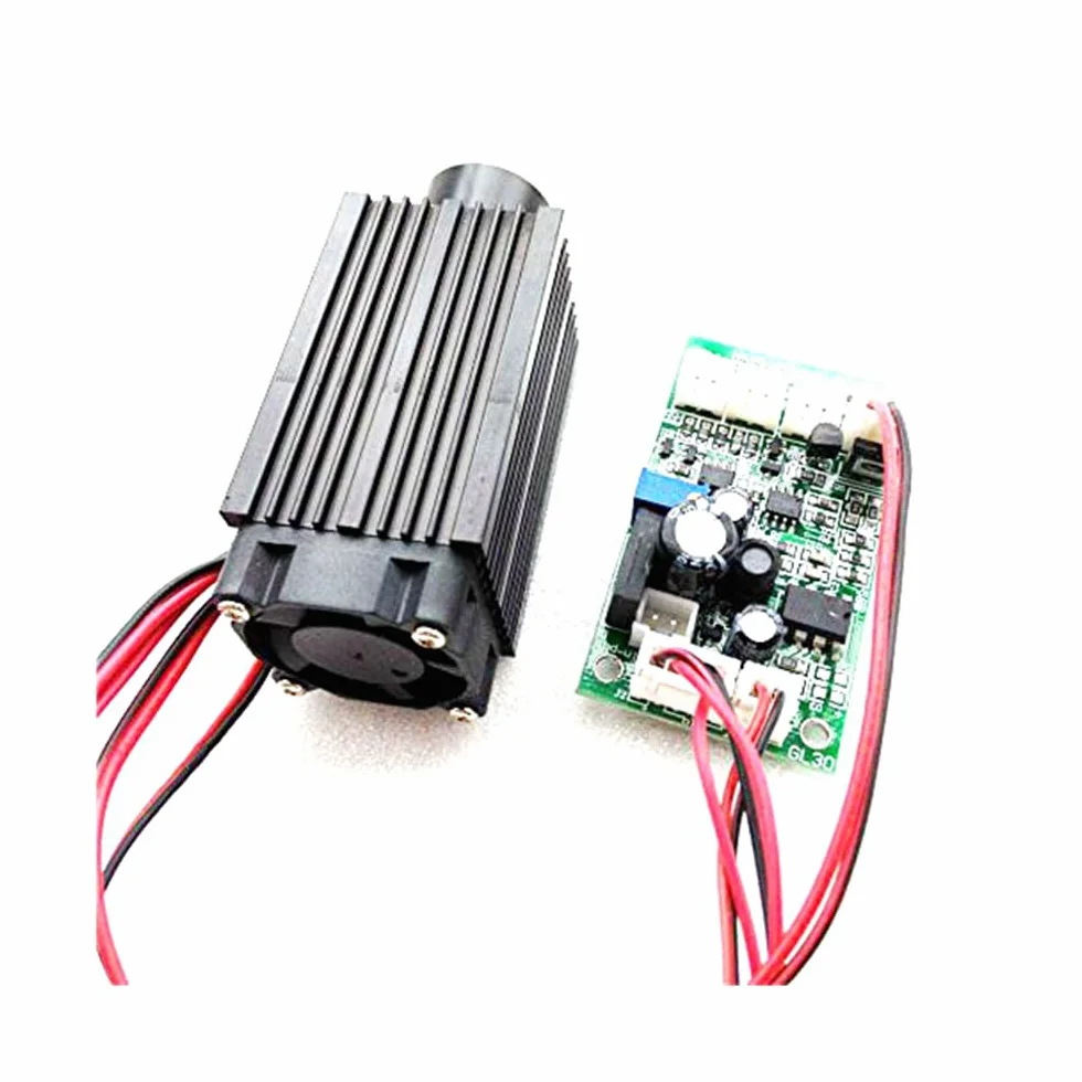 12V Fat Beam 532nm 80mW Green Diode Laser Dot Module 33x33x78mm /Driver out & TTL 0-20KHz