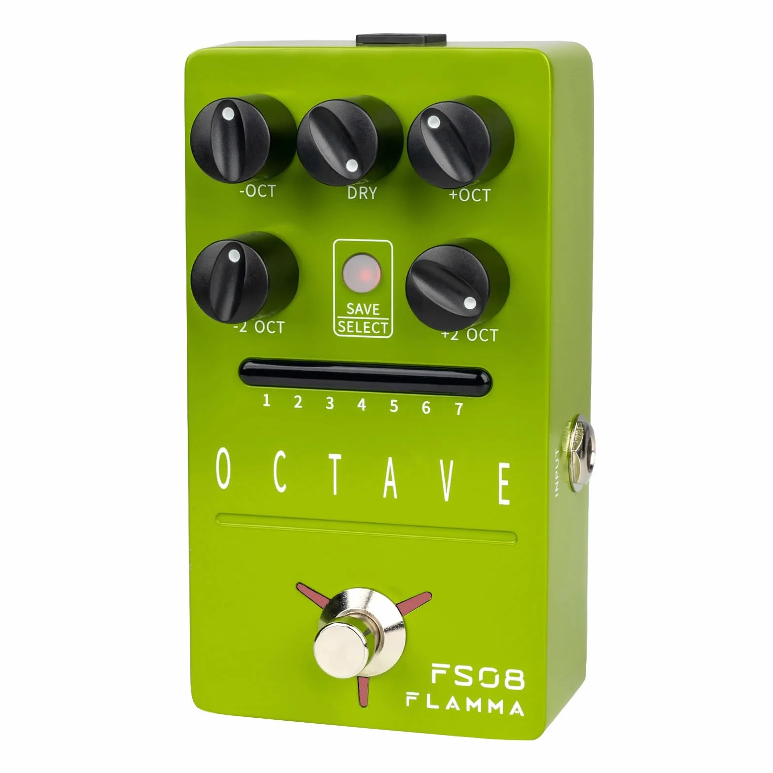 FLAMMA FS08 Octave Pedal Chitarra Elettrica Polifonico Ottava Effetti Pedale Controllo Segnale Secco 7 Slot Preset