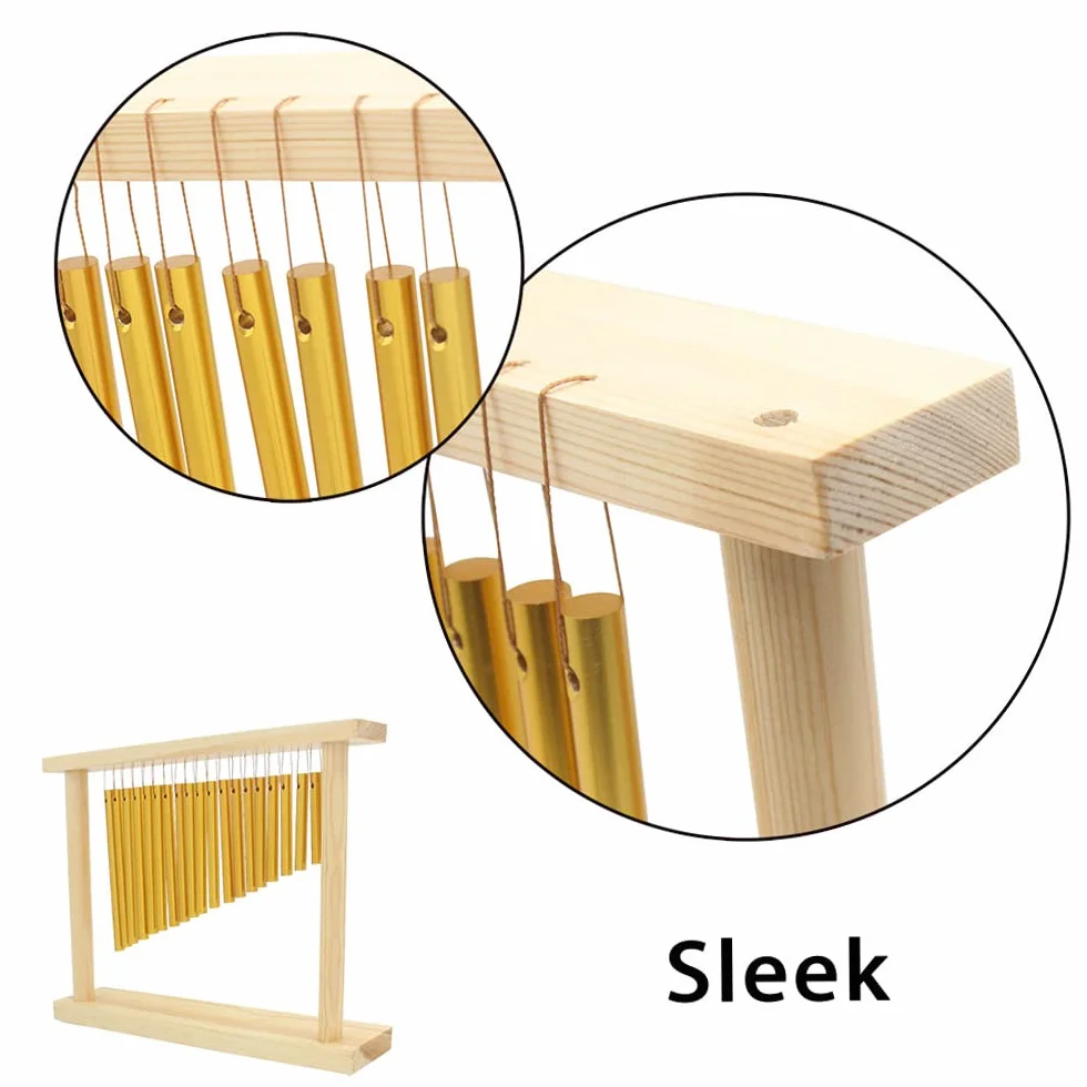 Bar Campane Tubolari Chimes 20-Tone Table Top Musicale Percussione Strumento con Legno Posizione Stick