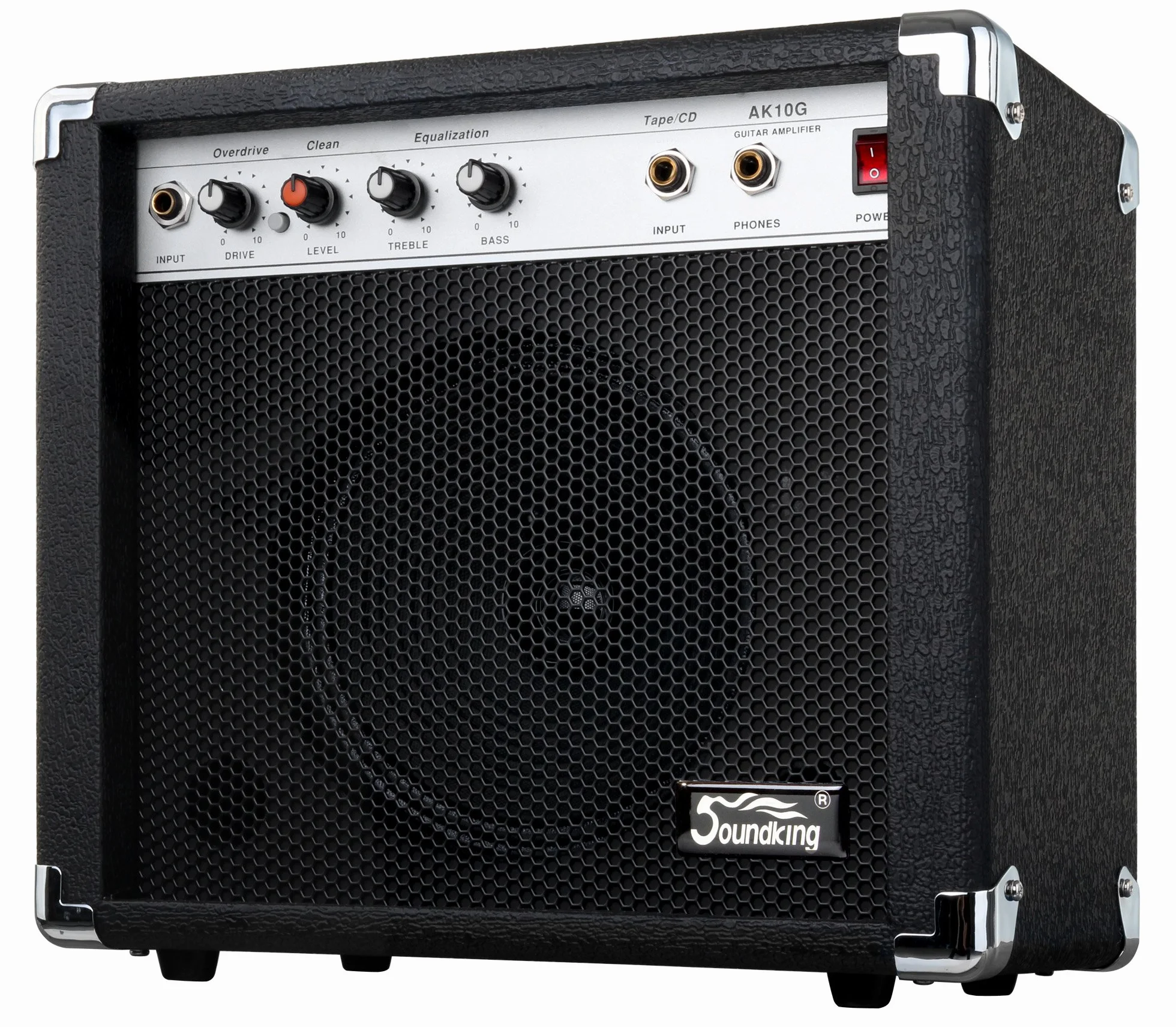 Soundking AK10-G Amplificatore Chitarra 30 Watt - Equalizzatore 2 Bande - Speaker 8" - Uscita Cuffie & Ingresso Pedale - Combo Amp Ideale per Principianti con Angoli Protettivi Extra Robusti