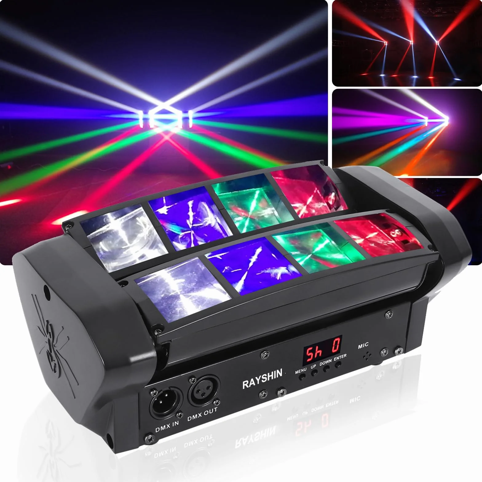 Luce LED da palcoscenico Spider Moving Head RGBW luce partito musicale/controller Dj 512 Dmx luce per bar club party discoteca dance floor LED spettacolo palcoscenico