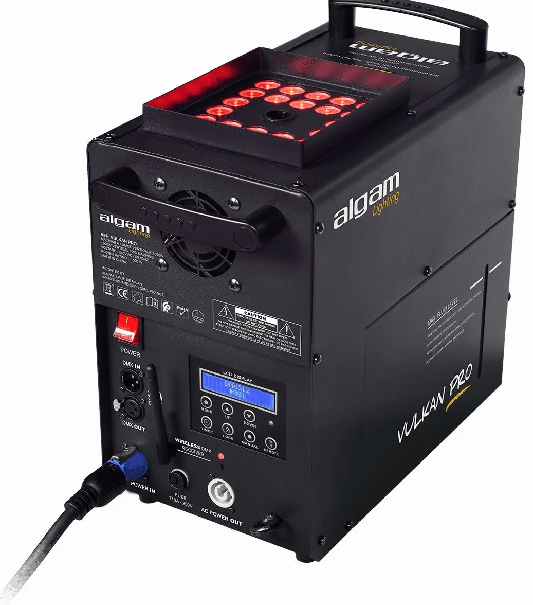 MusicalStore2005 - Macchina del Fumo Verticale/Orizzontale VULKAN PRO Effetto CO2 - Nero