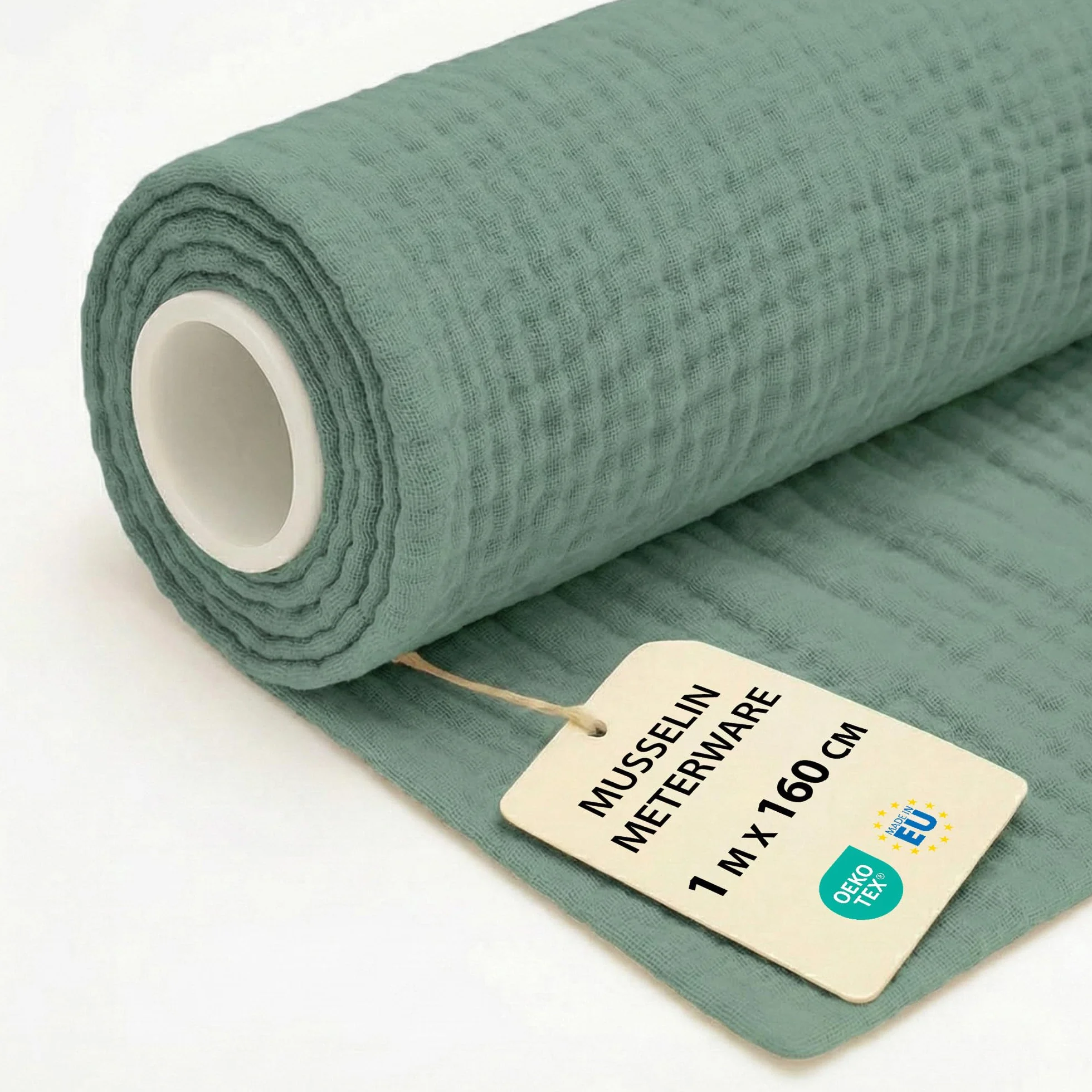 Tessuto mussola al metro 1 M x 160 cm - Tessuti e stoffe per cucito creativo decorazione e fai da te Stoffa ideali per progetti sartoriali e abbigliamento arredamento scampoli Oeko-Tex Colore Salvia
